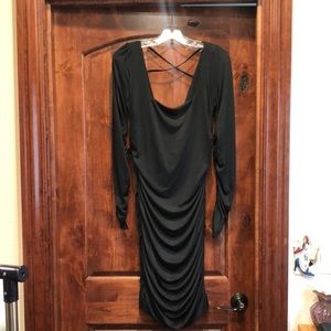 NWOT black ruching style dress